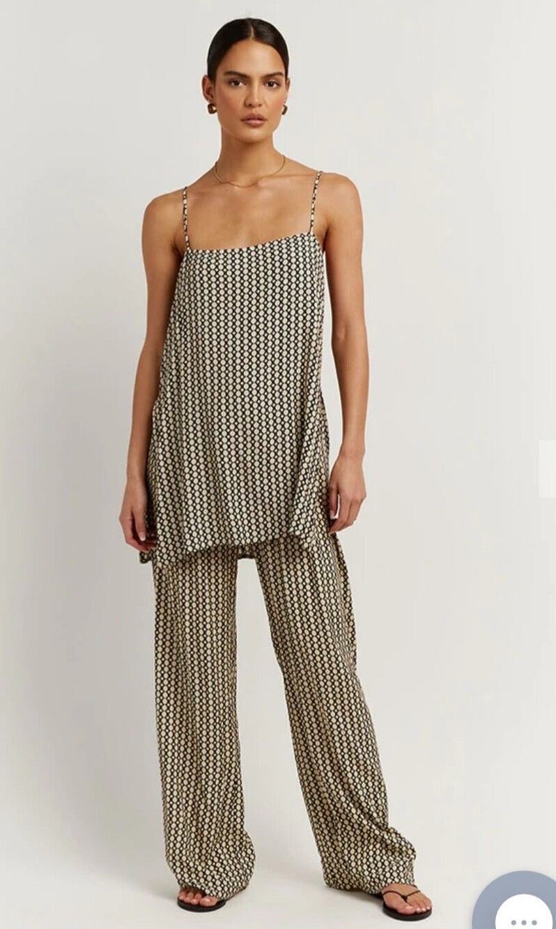 DISSH Marlow Geo Print Drawstring Flowy Pants - US 4